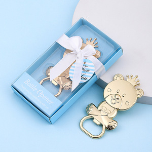<b>Cute</b> Cartoon <b>Bear</b> Bottle Opener Zinc Alloy Portable Creative Beer Opener Party Gift Blue And Pink Round Shape - Product Image 1