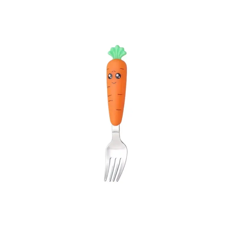 Hochwertiges Karotten-Design Schöne tragbare Besteckset für Kinder aus Edelstahl