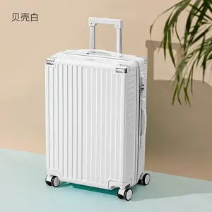 行李箱的热带Yes轮钴蓝色皮革行李箱铝框行李箱