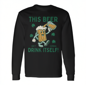 T-shirt à manches longues pour la Saint-Patrick - Cette bière n'aura pas la moindre idée de s'en boire toute seule - T-shirt promotionnel sur le thème de la bière - Product Image 2