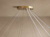 Lustre circulaire en verre à trois niveaux de style américain moderne minimaliste de luxe, grand luminaire suspendu LED pour salon et chambre à coucher