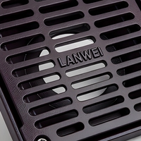 Grille de drainage des eaux de pluie pour toiture LANWEI en fonte ductile, grille de ventilation à fentes, revêtement en asphalte, 3 pouces, 4 pouces