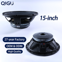 Système de sonorisation avec haut-parleur de 15 pouces, subwoofer à bobine mobile de 100 mm, système de sonorisation en ligne pour extérieur, et cornet.