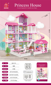 Nouveau style, plusieurs jouets éducatifs pour filles, jeux de simulation, maison de villa rose à assembler soi-même, avec lumière et pile Ag13 - Product Image 3