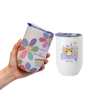 Termo con Forma de Huevo de Acero Inoxidable con Logotipo Personalizado OEM, Impresión a Color, Aislamiento Térmico de 6 a 12 Horas, Personalizado para Perros y Gatos