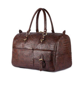 Sac de voyage en cuir de crocodile pour homme et femme, sac à vêtements, meilleur bagage à main en cuir véritable, fournisseurs indiens pour unisexe - Product Image 1