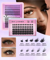 Cils en grappe mixtes du fabricant, faux cils individuels DIY, volume naturel, courbure variée, styles assortis, vente en gros OEM