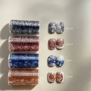 10Rolls Retro Colorful Lace Foil Transfer Nail <b>Stickers</b> Brown Blue Red Hollow Lace Nail Decals Starry Sky Foils Nail <b>Stickers</b> D4 - Product Image 5