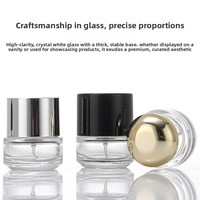 Flacon de parfum en verre transparent de 15 ml, avec grand bouchon unique et corps compact, couvercle surdimensionné de luxe, mini flacon d'échantillon de parfum