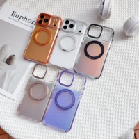 Coque de téléphone antichoc et colorée à support rotatif et changeant de couleur, de luxe léger et haut de gamme, pour filles, compatible iPhone 17 16 15 Pro Max