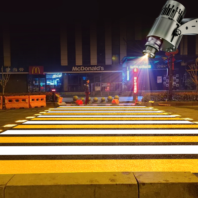 100W Highway Safety Warning Laser Projection Lamp Traffic Industrial Prohibition Sign Factory Workshop Access Advertising Lights