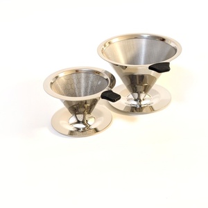Filtre à café portable de style américain en acier inoxydable 304 à double couche, capacité de 300 ml, réutilisable, écologique, entonnoir en maille conique - Product Image 5