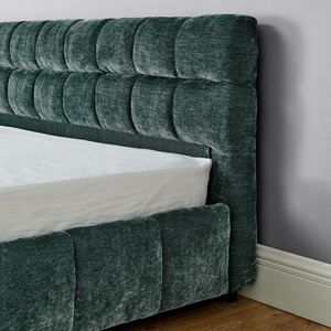 <span class=keywords><strong>Lit</strong></span> capitonné California King Size avec tête de <span class=keywords><strong>lit</strong></span> <span class=keywords><strong>en</strong></span> tissu chenille, cadre de <span class=keywords><strong>lit</strong></span> solide, rangement avec tiroirs - Bleu vert (90,5''x80,5''x31'') - Product Image 3