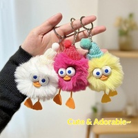 Pendentif de sac en peluche canard mignon et tendance, cadeau de dessin animé, jouet en peluche pour voiture, porte-clés, accessoire de sac à dos, modèle personnalisable