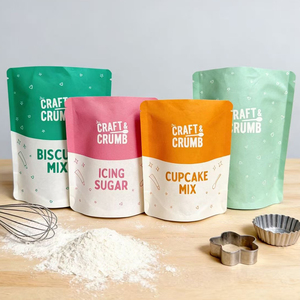 Custom Stand Up <b>Pouches</b> Smell Proof Bag Cookie Packaging Baking Flour <b>Pouch</b> With Tear Notch - Product Image 2