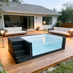 อุปกรณ์สระว่ายน้ำไฟเบอร์กลาสแบบตั้งพื้นพร้อมปั๊มน้ำอัจฉริยะสำหรับสปาอเนกประสงค์กลางแจ้ง คุณภาพสูง แบบตู้คอนเทนเนอร์ - Product Image 5