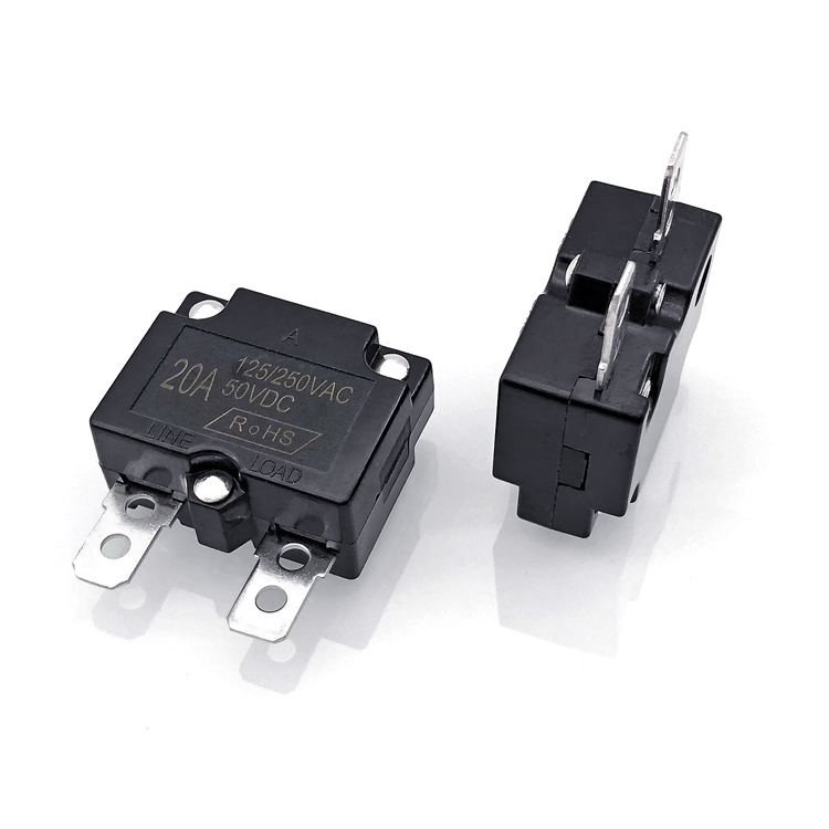 Термовыключатель цепи от перегрузки 2p, черные мини переключатели защиты от перегрузки для машины