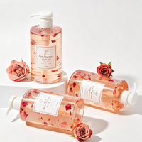 Gel Douche Hydratant Parfum Rose Naturelle Longue Durée Peau Douce Vente en Gros OEM Marque Privée