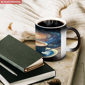 Mug Magique Révélateur de Chaleur pour les Fêtes, 11 oz, en Céramique Noire Givrée, Tasse Activée par la Chaleur - Product Image 3