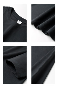 HG1058 T-shirt à manches longues en coton 100% tricoté sur mesure pour homme, 220 g/m², vêtement formel surdimensionné, teint en pièce, anti-froissement - Product Image 5