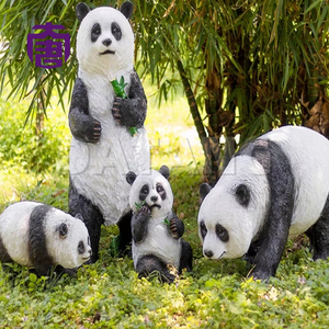 Lámpara Moderna de Resina de Fibra de Vidrio con Forma de Panda, Escultura de Animal para Jardín, Lámpara de Césped, Decoración Luminosa en Venta - Product Image 2