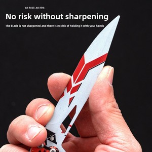 Coltello da allenamento personalizzabile Blunt Butterfly in acciaio inossidabile, colorato, multifunzionale, pieghevole, per esterni, Flick-and-Show - Product Image 5