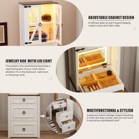 Ensemble coiffeuse 3-en-1 pour maquillage de ferme moderne Tables à miroir en bois blanc Coiffeuse pour chambre à coucher