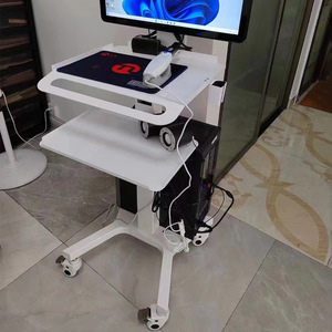 Dental Oral Cleaning Cart Mobile Trolley With Laptop <b>Desk</b> And Side Table For Hospital Use - Product Image 2