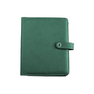 A5 Cross Grain Eco Friendly Luxury PU Leather Binder Notebook Snap Button Closure Loose <b>Leaf</b> Ring Planner Custom Logo Business - Product Image 4