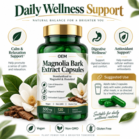Capsules de Magnolol et Honokiol pour Collections de Bien-être Botanique avec Formule Sans Gluten – Conception Personnalisée, Marque Privée, Fournisseur OEM