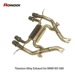 ท่อไอเสียแคทแบ็กสีทองทำจากไทเทเนียมอัลลอยด์ขนาด 3.5"-2.75" สำหรับรถบีเอ็มดับเบิลยู เอ็ม3 จี80 เอ็ม4 จี82 เอส58 3.0ที ปี 2021-2024 - Product Image 2