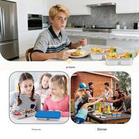 Kotak Makan Siang Bento Stainless Steel 304 dengan Tutup Silikon Anti Bocor, Wadah Makanan Berkompartemen untuk Anak-anak dan Dewasa