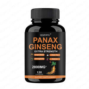 Cápsulas de Complejo de Ginseng Panax con Ginkgo Biloba y Ashwagandha, Energía Natural, Concentración, Alivio del Estrés, Suplemento Vegano - Product Image 1