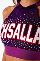 Camisetas y Tops Personalizados con Pedrería, Ropa Brillante Morada, Diseño Personalizado, Ropa Brillante para Prácticas de Animadoras, Pantalones Cortos, 2 Conjuntos de Uniformes