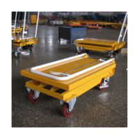 Mini mesa de elevación hidráulica pequeña para coche, plataforma de 150Kg, tijera móvil, con ruedas