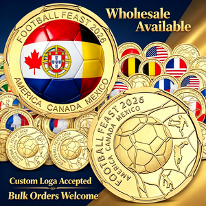Pièce de monnaie commémorative 3D de football <span class=keywords><strong>FIFA</strong></span> 2026 des 48 équipes, médaille en métal de collection, décoration d'intérieur - Product Image 1