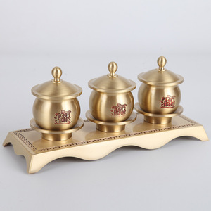 Juego Completo de Artículos Budistas, Artículos para Ofrendas, Lámpara para Buda, Vasos para Agua, Platos para Frutas, Quemadores de Incienso y Jarrones - Product Image 1