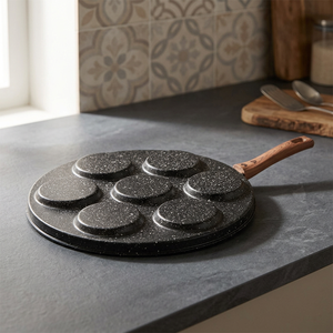 7-Hole Non-Stick Frying <b>Pan</b>, Aluminum Breakfast Egg <b>Pan</b> with Ergonomic <b>Handle</b> for Commercial Kitchen & Home - Product Image 5