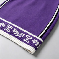 Robe moulante en tricot pour femmes grande taille, en fil doux filé sur mesure, col roulé haut, broderie, style sororité