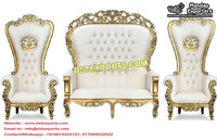Ensemble de meubles de mariage de luxe style Maharaja, canapé portable en bois traité style bateau arabe de Londres, chaises à dossier haut, couleur personnalisable