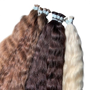 Extensiones de Cabello Humano Vietnamita Virgen, Cabello a Granel, Super Doble Trama, Ondulado Natural, Todos los Colores Disponibles - Product Image 1