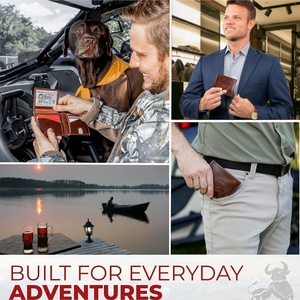 Boshiho - Cartera Delgada con Bloqueo RFID, de Cuero Genuino Crazy Horse, para Tarjetas de Crédito - Product Image 4