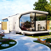 Installation facile Maison capsule mobile en verre Hôtel modulaire de luxe Maison capsule préfabriquée moderne de 2 3 chambres à coucher