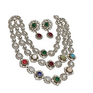Exclusivo Juego de Collar y Aretes de Moissanita Chapado en Oro de Latón de Primera Calidad para Bodas y Colección de Regalos para Mujer - Product Image 2
