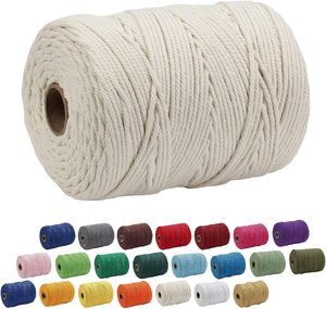 Vente en gros de corde macramé 3mm 4mm en coton corde d'arrimage tressée enduite imperméable corde de cire colorée torsadée pour sacs vêtements chaussures - Product Image 3