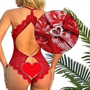 Body Sexy Multicolorido de Renda para Mulheres, Tamanho Plus, Lingerie Bandage com Decoração de Laço, Roupa Íntima Erótica para Adultos - Product Image 4
