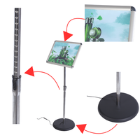 Support d'affichage portable pour affiches rétroéclairées par LED avec zone graphique format A3, adapté pour les menus de restaurant ou la promotion de produits