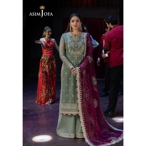 Nouvelle collection : Ensemble Salwar Kameez brodé 3 pièces avec palazzo et dupatta – Tenue de soirée en faux georgette épaisse - Product Image 1