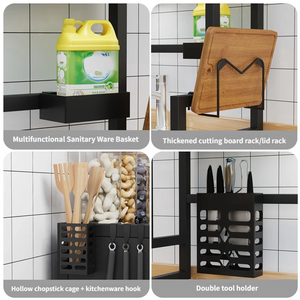 Scolapiatti in Metallo di Grande Capacità da Posizionare Sopra il Lavello con Porta Trasparente, Salvaspazio per Piatti e Tazze - Product Image 2