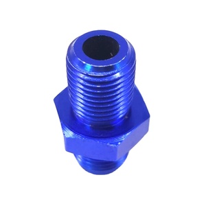 MAX nuevo aluminio AN4 macho Flare a M10 <span class=keywords><strong>X</strong></span> 1,5mm/M12*1,5mm/M18 * 1,5mm adaptador de ajuste macho superficie anodizada Universal coche azul - Product Image 1